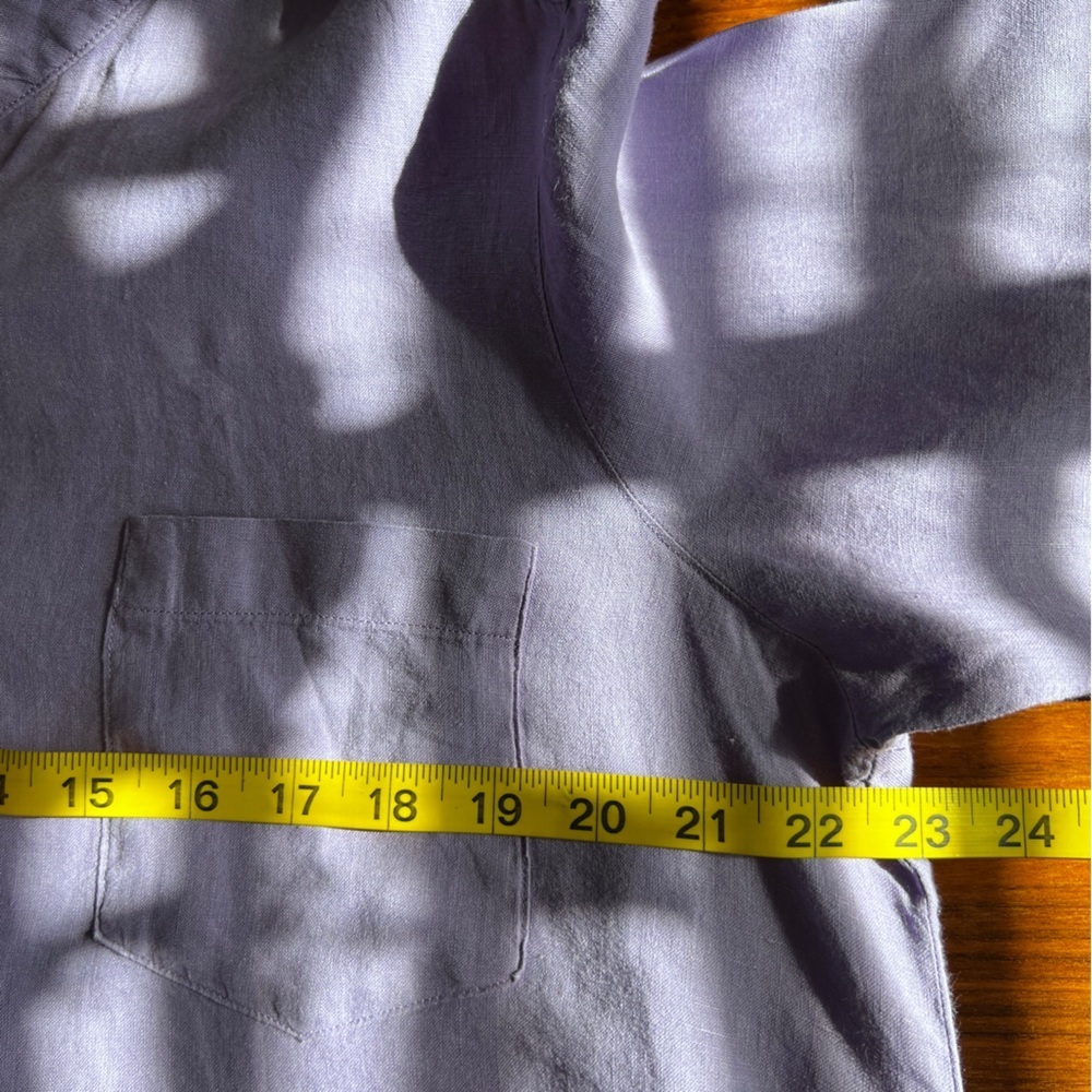 Eileen Fisher Lavender Irish Linen Button Down Tunic Sz Medium Runs Large - Picture 11 of 13